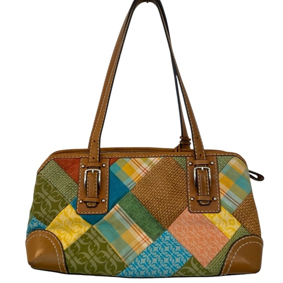 Fossil Per-Se Womens Suede And Fabric Textile Satchel Purse - Picture 12 of 12